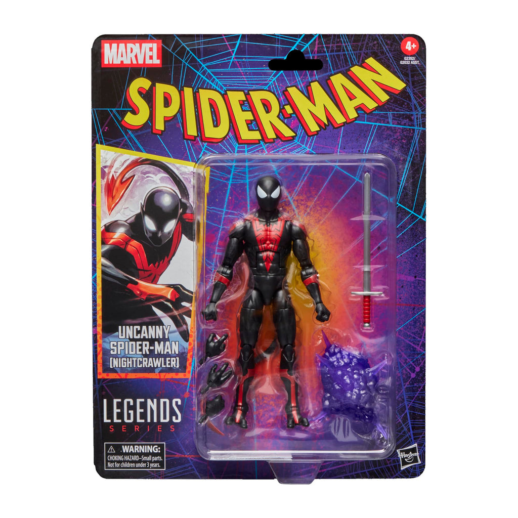 Marvel Legends Series Uncanny Spider-Man (Nightcrawler), Retro Cardback Comics Collectible 6-Inch Scale Action Figure