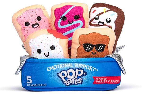 Pop-Tarts™ Emotional Support by Relatable, Snack-Inspired Pals, Full of Bite-Sized Plushies and Cute Stuff, Unexpected Funny Gifts for Loved Ones, Includes 5 Plush Pals with Plush Box