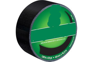 Roll of Duck Tape with green label on a white background