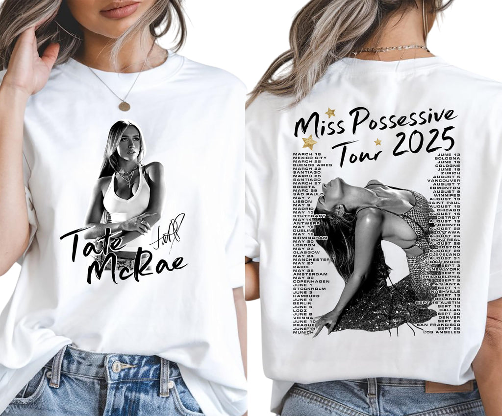 Ta.te Singer Concert Shirt, Miss Posses.sive Music Tour Tshirt, Music Fan Tee, Concert Tour Merch hirt, Concert Dates Mc.Ra.e 2025 Tour Shirt