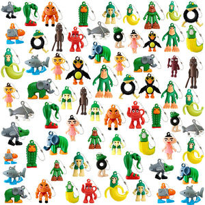 72 PCS Keychain Brainrot Action Figure, 2.5 inch Meme Shark Figures Unique Key Chain, Decorations Gifts for Fans Office Room Decor