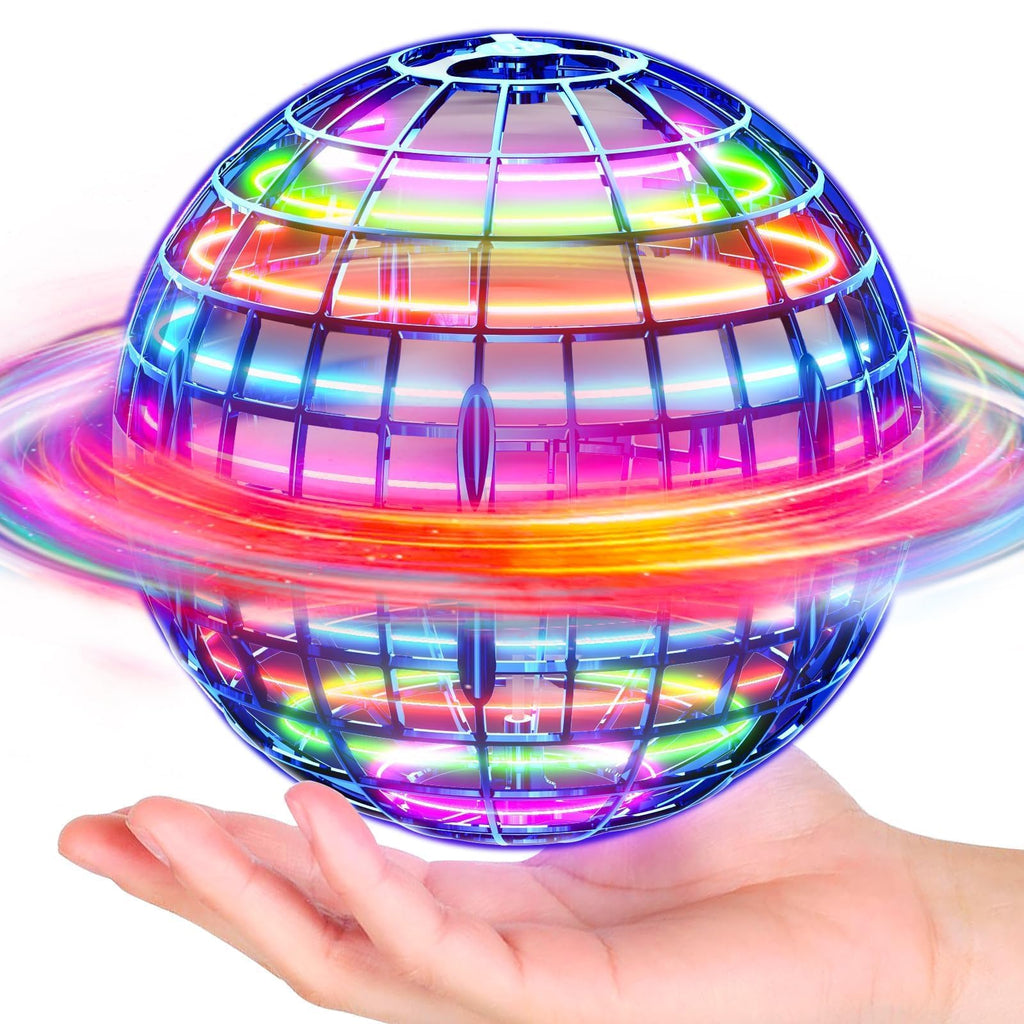 Flying Orb Ball (Blue, 2025 Upgraded) with Dazzling Lights, Magic Hover Spinner, Cool Boomerang Drone, Floating Cosmic Globe, Kids Toys Gifts for 6 7 8 9 10 Year Old Boys Girls