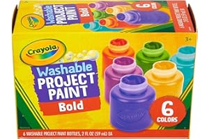 Crayola Washable Kids Paint (6ct), Assorted Bulk Paint Set for Kids, Must Have Preschool Arts & Crafts Supplies, Nontoxic, Learning Activities for Toddlers