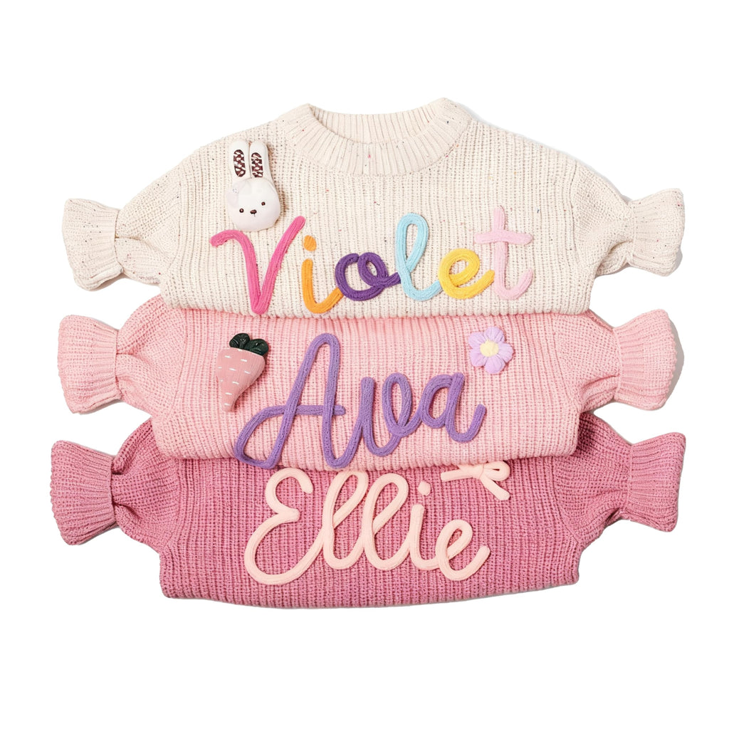 Personalized Baby Sweater with Name, Customed Child Knit Outfit for Newborn Boy & Girl, Monogrammed Infant Warm Cotton Winter Sweaters, Gifts for Baby Shower, Birthday, Christmas