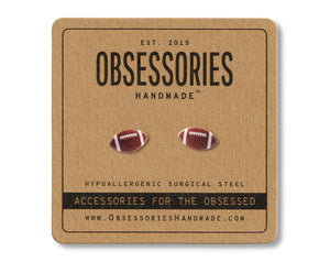 Handmade Football Stud Earrings
