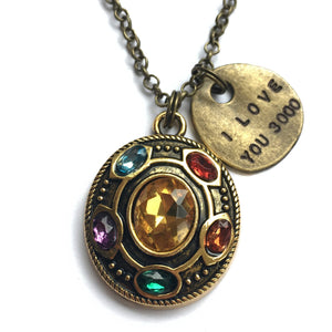 Infinity Stone Necklace 24 inch chain Gift Card Jewelry Box