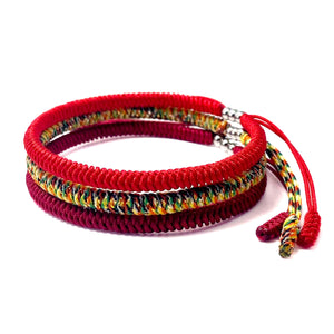LAMIBEE Pack 3 Lucky And Protection Bracelet, Hand Braided Rope Thread, Surfer Bracelet, Wrist Wrap Bracelet, String Rope Bracelet for Him Her, Women Men (Pack 3 Lucky Bracelet)