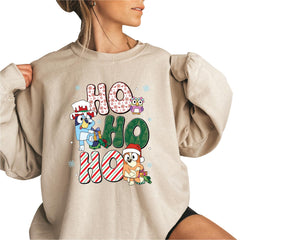 Blue Dog Christmas Sweatshirt for Adults