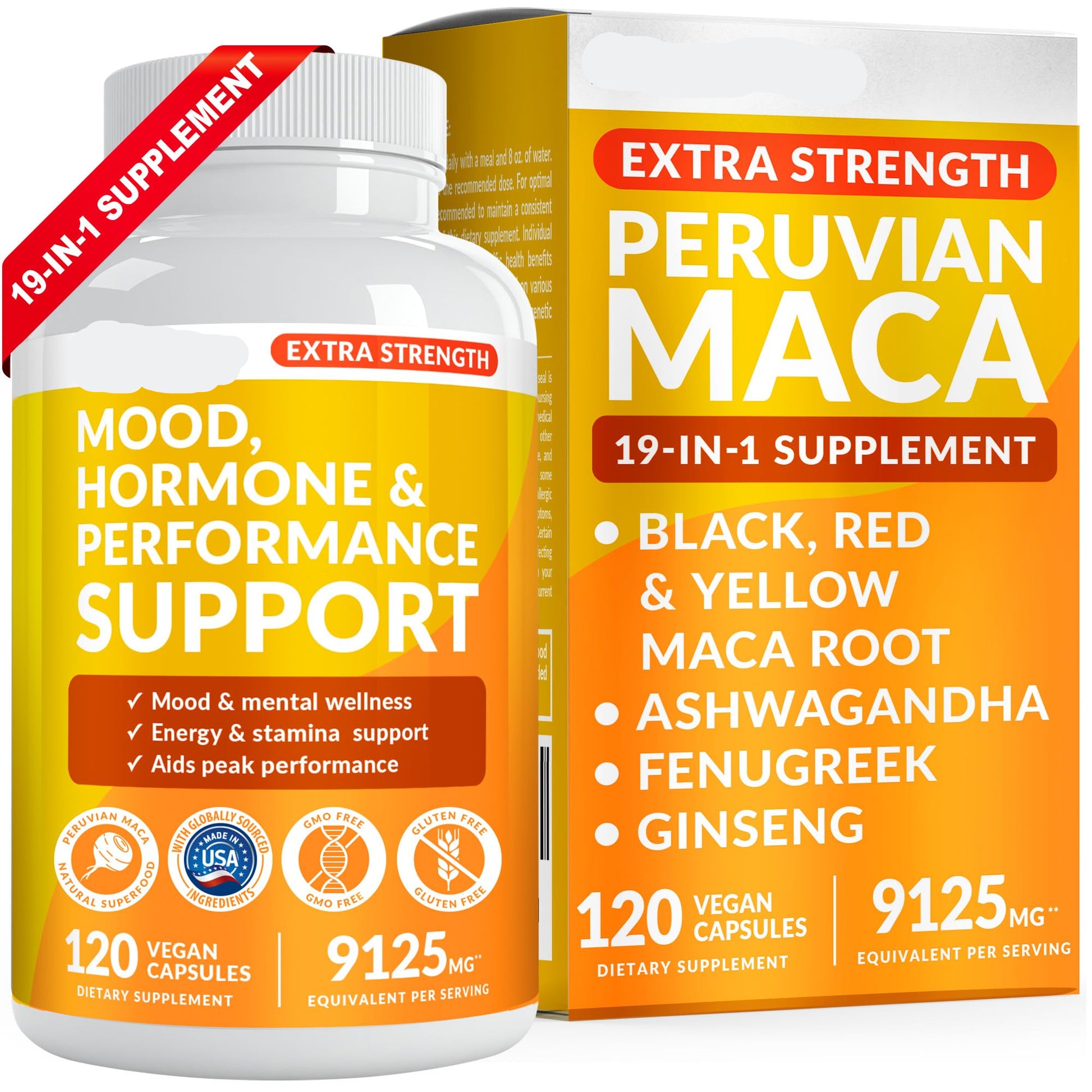 PrimeMD Extra Strength Peruvian Maca supplement bottle and packaging on a white background