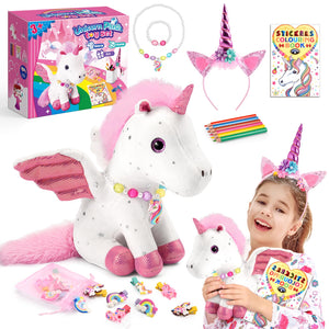 21-Piece Unicorn Gift Set for Girls Ages 3-8 | Soft Plush Stuffed Animals & Dress-Up Accessories Bundle | Idea Birthday Gifts, Christmas Presents, Party Favor for Kids Toddler Girls
