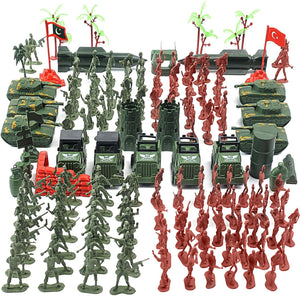 AMOR PRESENT 277 PCS Army Men Military Playset, Army Men Toys for Boys 8-12, Military Soldier Playset Plastic Toy Soldiers Figures and Accessories with Handbag, Christmas Stockings Gift for Kid