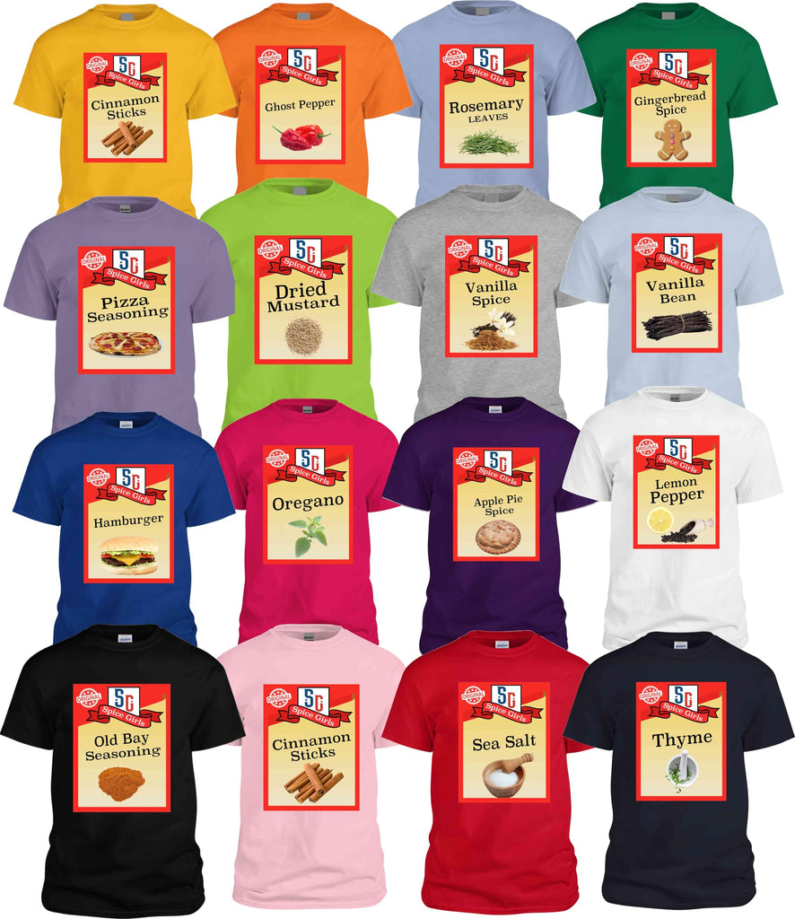 SG Spicy Girl Halloween, Spices Stickers Shirt Graphic T-Shirts, Halloween Teacher Student Groupls Fun Shrit, Assorted Colors,