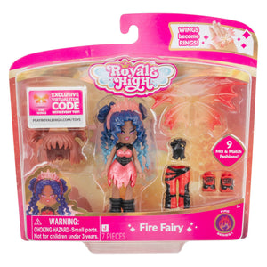 3” Fire Fairy Fashion Doll - 1 Figure with 9 Fashion Accessories - Virtual Item Code Included - Series 1 - Ages 5+