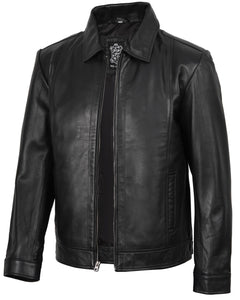 Decrum Mens Leather Jacket - Real Lambskin Classic Vintage Style Leather Jackets For Men