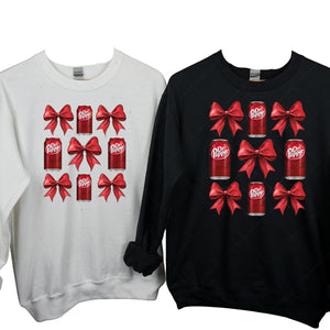 Christmas Vintage Coquette Bow Soda Sweatshirt Christmas Soda Red Bow Shirt Trendy Soda Tee Funny Holiday Soda Lover Gift Trendy Soda Sweater