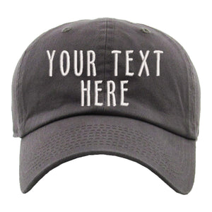Custom Hat | Classic Baseball Cap | Personalized Text Hats | Your Text Embroidered Ball Cap