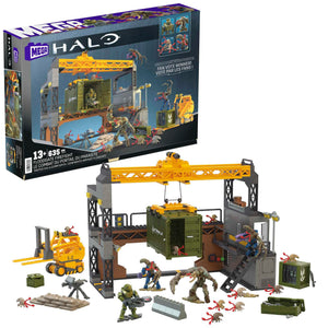 MEGA Halo Infinite Building Toys Set, Floodgate Firefight with 634 Pieces, 4 Micro Action Figures, Poseable Articulation, Accessories, Kids or Adult