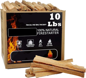 Box of Billy Buckskin Fatwood firestarter with wooden sticks on a white background