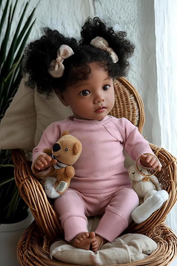 BABESIDE Lifelike Reborn Baby Dolls Black Girl- 20 Inch Soft Body Realistic-Newborn Handmade Real Life Baby Dolls with Clothes and Toy Gift for Kids Age 3+