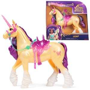 Unicorn Academy, Power of Friendship Leaf, Easter Gifts Idea, Dolls & Unicorn Toys for Girls, Includes Translucent Saddle & Bridle, 11”