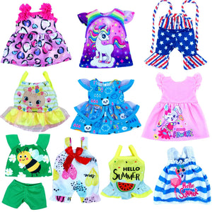 12 inch Alive Baby Doll-Clothes and Accessories - 10 Sets Clothes for 10-12 Inch Dolls, Baby Doll Clothes Dress Outfits Accessories Christmas Birthday Gift for Kids