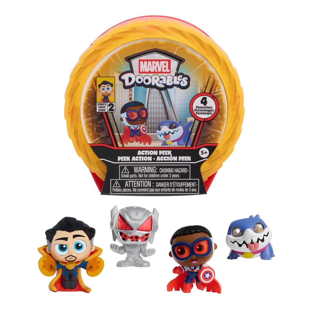 Disney Doorables Marvel Action Peek Series 2 - Mystery Collectible Surprise Figures with Cute Details, Mini Size, Big Power, for Fans, Collectors and Kids 5+