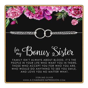 A Charmed Impression Sterling Silver Connected Circles Bracelet - Bonus Sister Gift
