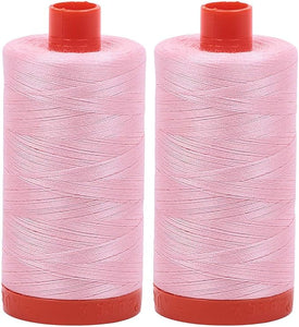 Mako Cotton Thread Aurifil 50Wt “ Baby Pink (2423) Solid “  “ 1422 Yards Each2 (2-Pack )