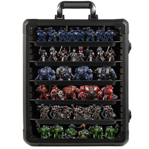 Miniature Carrying Case, Miniature Storage Case with 6 Trays, Aluminum Alloy Frame, Display and Transport Action Figure Display Case for Collectibles Miniatures, Best Gifts for Men