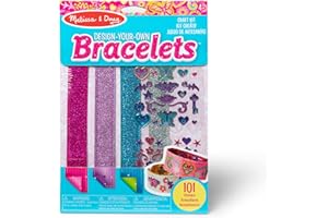 Melissa & Doug Design-Your-Own Bracelets with 100+ Sparkle Gem & Glitter Stickers, Kids Snap Bracelets, Stickers & Jewelry Crafts, Preschool Toys for Girls & Boys Ages 4+