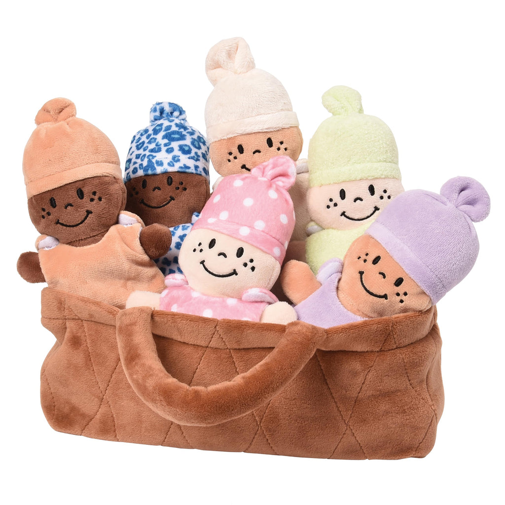 Creative Minds Basket of Babies Soft Baby Dolls, Sensory Toys, Multicultural, Diversity, Inclusion and Social Emotional Learning, Baby Toys for All Ages, Set of 6 Plush Dolls, Multicolor