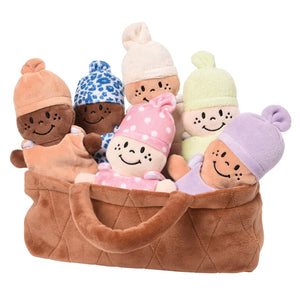 Creative Minds Basket of Babies Soft Baby Dolls, Sensory Toys, Multicultural, Diversity, Inclusion and Social Emotional Learning, Baby Toys for All Ages, Set of 6 Plush Dolls, Multicolor