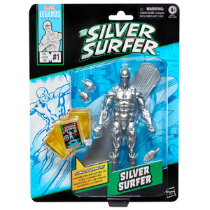 Marvel Legends Series Silver Surfer, Silver Surfer #1 (1968) and Fantastic Four Comics-Inspired Collectible 6-Inch Scale Action Figure with Character-Sized Comic Accessory