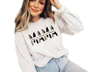 Up2ournecksinfabric, Mama Sweatshirt, Custom Mom Sweatshirt, Gift for Mom with Names, Mother's Day Gift