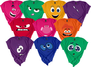 Custom Inside Our Feeling 2 Characters Out Costumes Emotional Shirt Design Custom Tees, Funny Characters Black