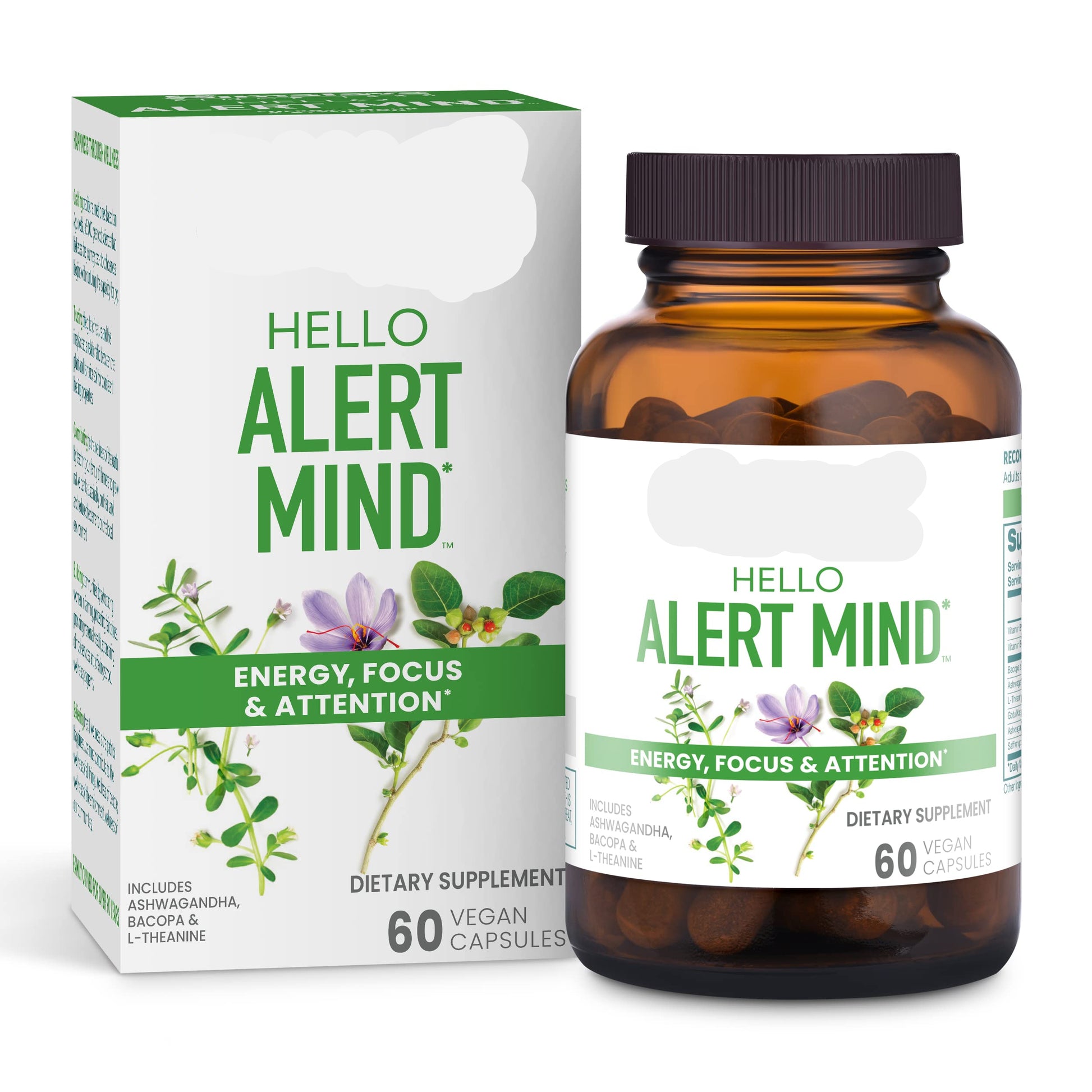 Himalaya Hello Alert Mind supplement bottle and packaging on a white background