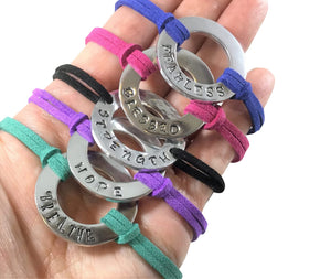 Men Women Personalized Washer Bracelet, handmade