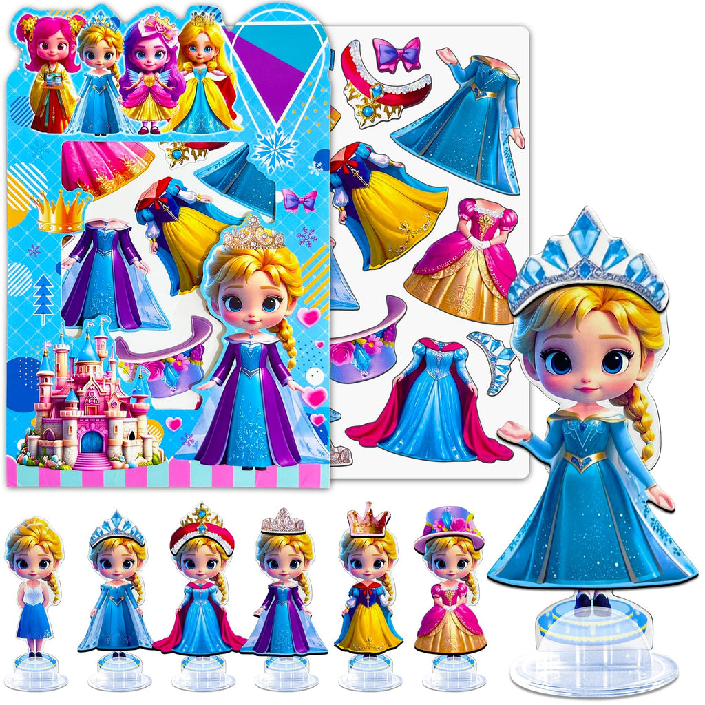 Magnetic Dress Up Dolls for Girls, Princess Cute Magnet Dolls Dress Up Kits, Travel Game Car Road Trip Airplane Activity Toys Birthday Gifts for Toddler Girls Ages 3 4 5 6 7 8