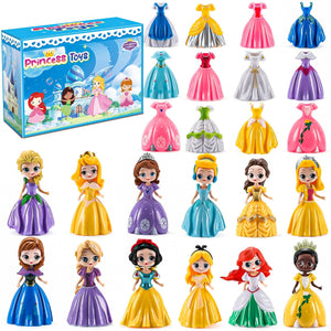 Princess Toy for Girls - 12 Princesses with 24 Pieces of Clothing Princess Transformable Toys Perfect Decorative Idea for Fun Play, Party Favors, Classroom Prizes,Easter Gift