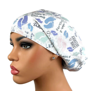 DK Scrub Hats, Surgical Scrubhat, Euro Scrub Cap, Nurse Hat, OR Bouffant, Labor Delivery White