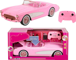 Barbie Hot Wheels RC Corvette from The Movie, Full-Function Remote-Control Toy Car Holds 2 Dolls