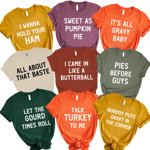 Funny Thanksgiving Shirts for Family Thanksgiving Outfit for Women Men Kids Thanks Giving Party Group Tees for Friendsgiving Multi