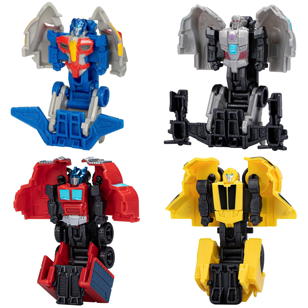 Transformers EarthSpark Tacticon Bundle, Set of 4 Mini Robot Action Figures, Converts in 1 Step, Interactive Fidget Toys for Boys and Girls Ages 6 and Up