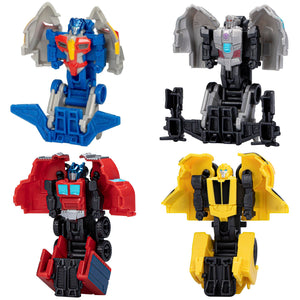 Transformers EarthSpark Tacticon Bundle, Set of 4 Mini Robot Action Figures, Converts in 1 Step, Interactive Fidget Toys for Boys and Girls Ages 6 and Up