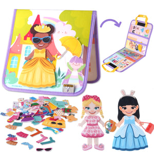 CHEFAN Felt Dress-Up Dolls Set,Pretend Play Dress Up Game with Felt Board, Outfit and Accessory Pieces,Perfect for Little Girls 3+