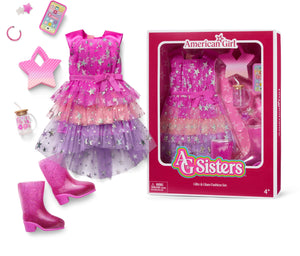 American Girl, AG Sisters Glitz & Glam Fashion Set, Doll Clothes, for 14.5-inch Dolls, 7 pcs, for Ages 4+