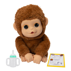 Little Live Pets My Baby Monkey Mango, 50+ Sounds and Reactions, Plush Interactive Monkey Toy Set with Accessories, Interactive Pets for Kids Ages 4+