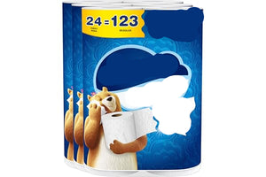 Charmin Ultra Soft Cushiony Touch Toilet Paper, 24 Family Mega Rolls = 123 Regular Rolls (Packaging May Vary)