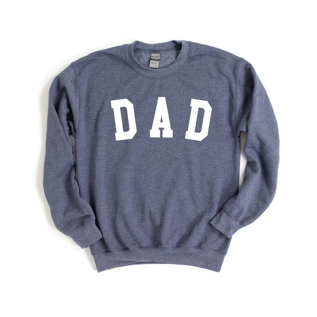 Verita Culture Dad Long Sleeve Crewneck Sweatshirt Dad Letter Print Graphic Shirts Pullover Tops Heather Blue