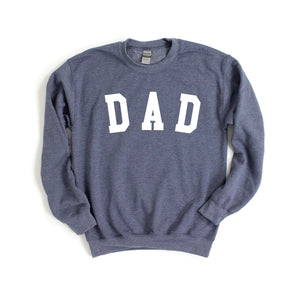 Verita Culture Dad Long Sleeve Crewneck Sweatshirt Dad Letter Print Graphic Shirts Pullover Tops Heather Blue